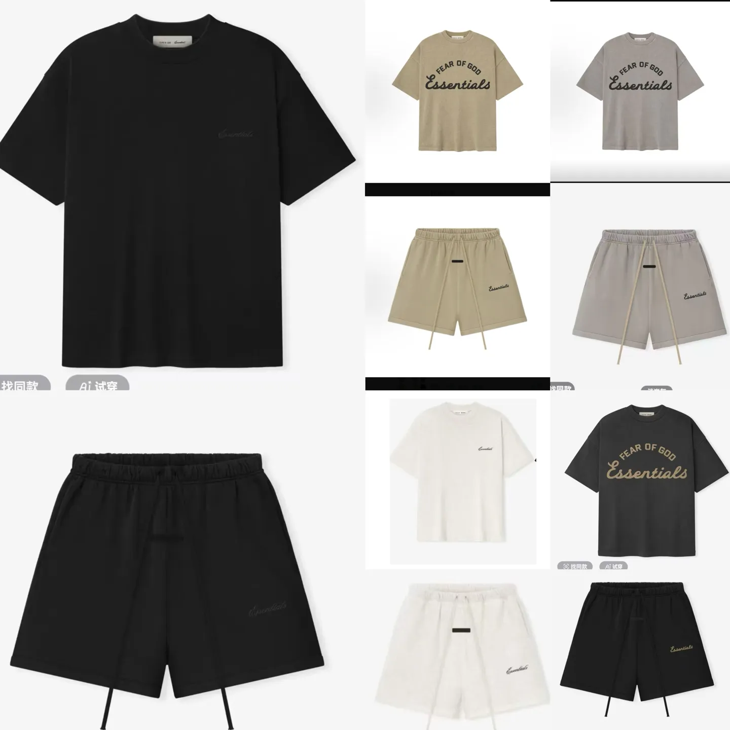 🦋Exclusively for cross-border delivery🦋87 [26SS new product shipment] FEAR OF GOD ESSENTIALS Always On Men's Classic Shorts ESSENTIALS was founded in Los Angeles, USA in 2018. The original intention of its establishment was to let more people wear affordable Versatile trendy items. In terms of fabric tailoring, it follows the same comfort and fineness as FEAR OF GOD, and the design is simplified from complexity, with the eye-catching "ESSENTIALS" LOGO running throughout. ESSENTIALS has been favored by fashion enthusiasts since its launch, and many European and American superstars are also loyal buyers. Color: Retro Black, Dune Color, Smoke Gray Size: XS XL